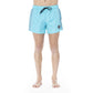 Light Blue Polyester Men Swim Trunk
