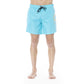 Light Blue Polyester Men Swim Trunk