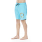 Light Blue Polyester Men Swim Trunk