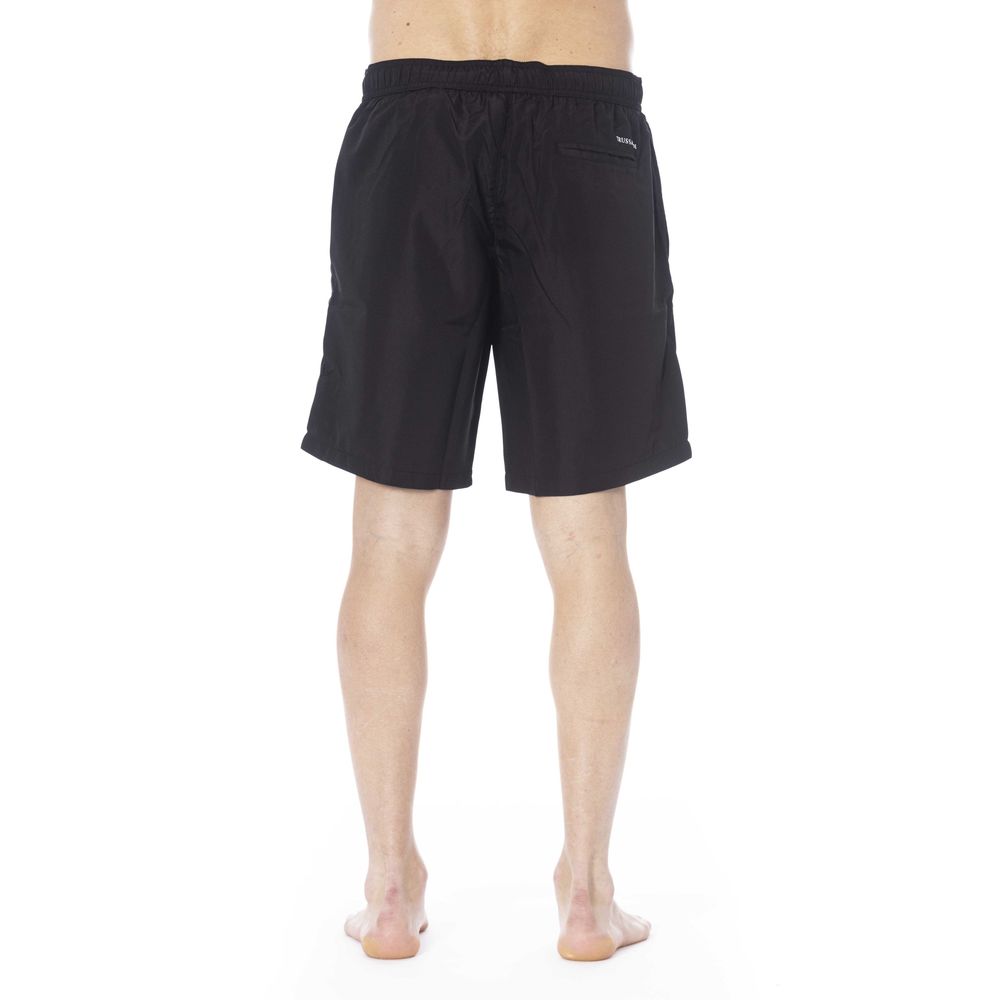 Black Polyester Men Swim Trunk