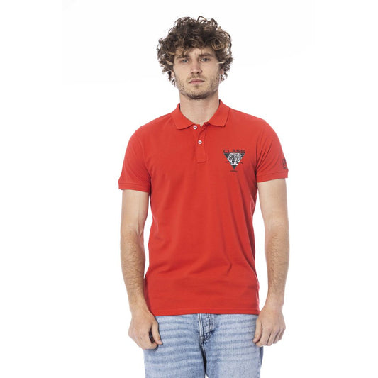 Red Cotton Men Polo Shirt
