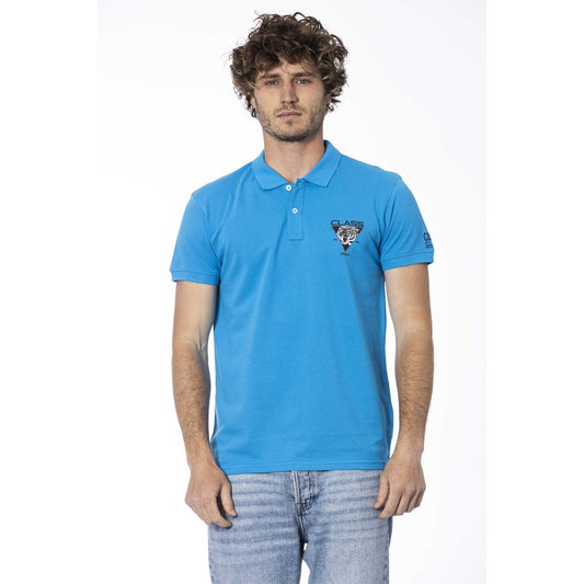 Light Blue Cotton Men Polo
