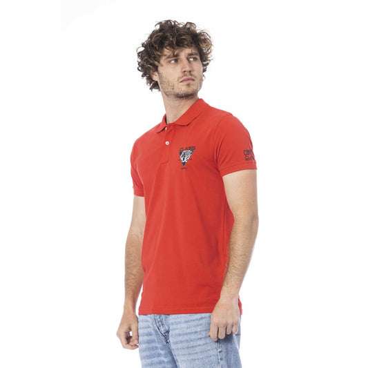 Red Cotton Men Polo Shirt