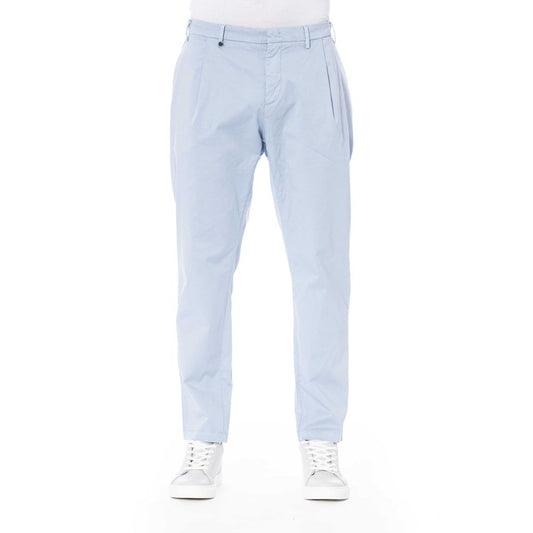 Light Blue Cotton Men Pant