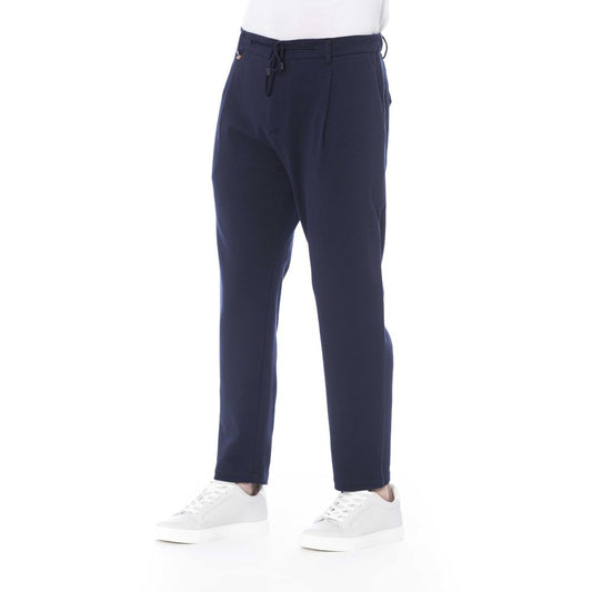 Blue Cotton Men Pant