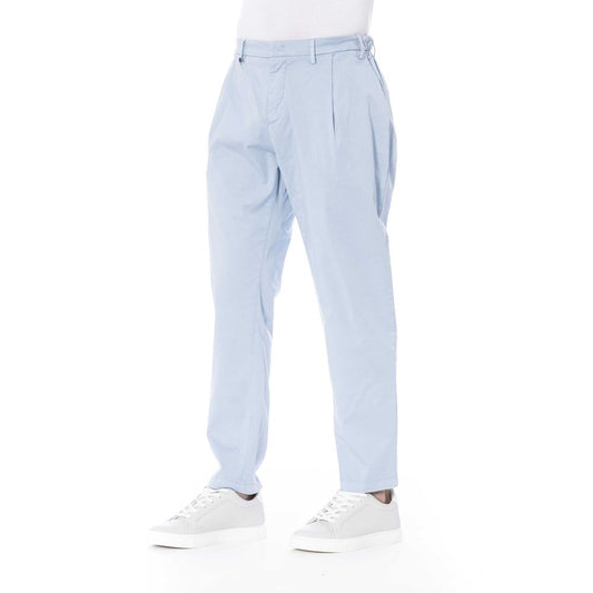 Light Blue Cotton Men Pant