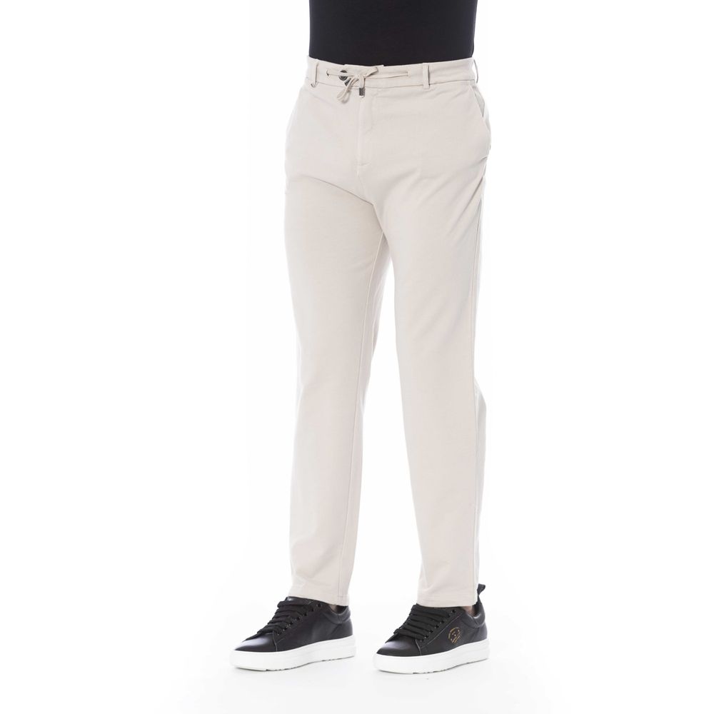 Beige Cotton Men Pant