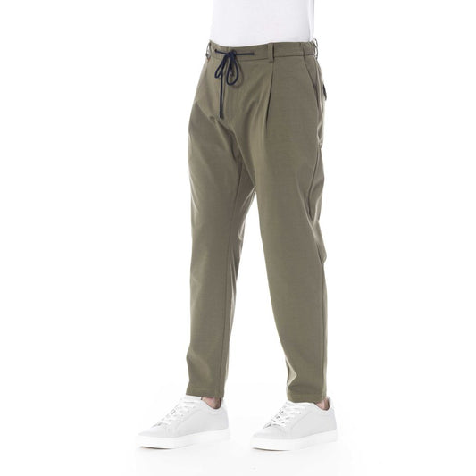 Green Cotton Men Pant