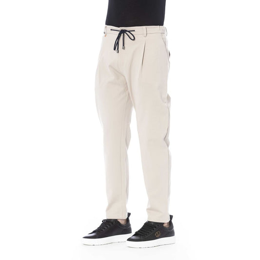 Beige Cotton Men Pant