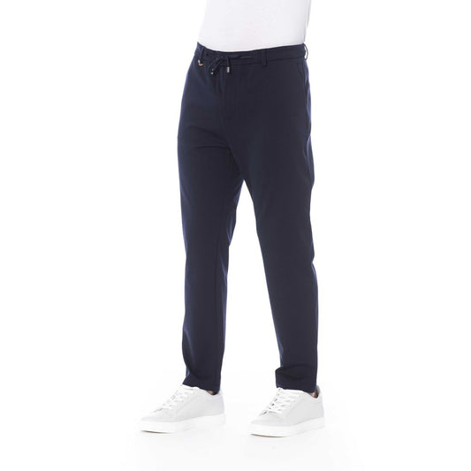 Blue Cotton Men Pant