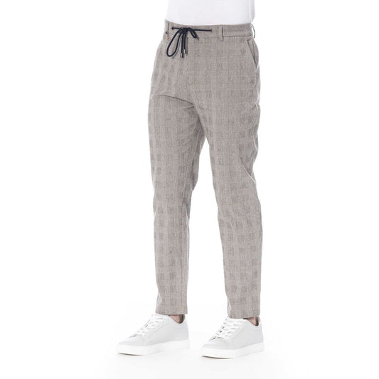 Beige Cotton Men Pant