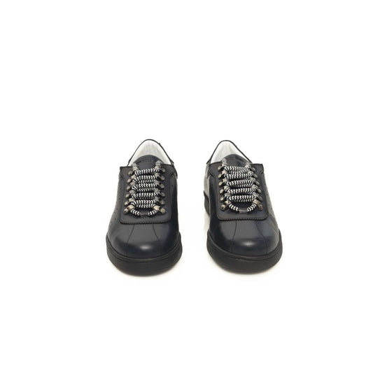 Blue Calf Leather Men Sneaker