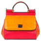 Red Leather Di Crocodile Handbag
