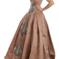 Crystal Pink Silk Chandelier Ball Gown Dress