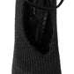 Black Leather Heels Fabric Socks Pumps Shoes