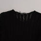 Black Cashmere Long Sleeve Sheath Midi Dress