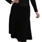 Black Cashmere Long Sleeve Sheath Midi Dress