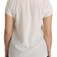 White #dgfamily Round Neck Crystal Crown Top