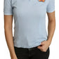 Blue Butterfly Polo T-shirt Cotton Top