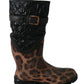 Black Brown Leopard Booties Boots Shoes