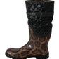 Black Brown Leopard Booties Boots Shoes