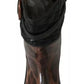 Black Brown Leopard Booties Boots Shoes