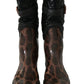Black Brown Leopard Booties Boots Shoes