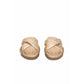 Beige Sheepskin Women Sandal