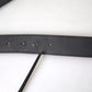 Black Leather Silver Rectangle Buckle Belt