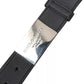 Black Leather Silver Rectangle Buckle Belt