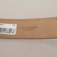 Black Patent Leather Gold Logo Engraved Buckle Belt