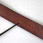 Brown Leather Gold Metal Buckle Women Belt