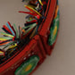 Multicolor Floral Wide Waist Carretto Belt