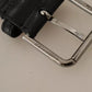 Green Logo Print Cintura Silver Buckle Belt