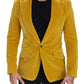 Yellow Velvet Single Breasted Blazer SICILIA