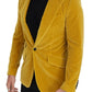 Yellow Velvet Single Breasted Blazer SICILIA