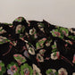 Silk Black Floral Print Long Sleeve Top Blouse