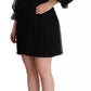 Black V-neck Long Sleeves Mini A-line Dress