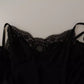 Black V-neck Long Sleeves Mini A-line Dress