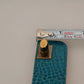 Blue Leather Gold DG Heart Pendant Wide Bracelet