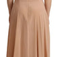 Beige Lace A-line Spaghetti Strap Midi Dress