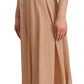 Beige Lace A-line Spaghetti Strap Midi Dress