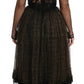 Black Gold Crystal Heart A-line Dress