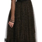 Black Gold Crystal Heart A-line Dress