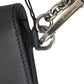 Black Leather Logo Embossed Men Mini Shoulder Bag