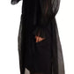 Black Mesh Crystal Long Sleeves Dress