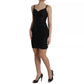 Black Nylon Bodycon Corset Bustier Mini Dress