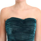 Dark Green Bustier Bodice Satin Draped Dress