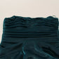 Dark Green Bustier Bodice Satin Draped Dress