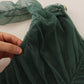 Green Mesh Crystal Ruched Tulle Midi Dress